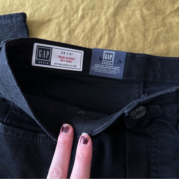 GAP Sky High True Skinny Black 8 / 29 Tall - Picture 3 of 4
